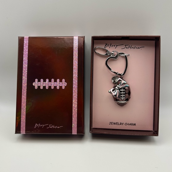 Betsey Johnson Accessories - *New* Betsey Johnson Football Charm with Iridescent Bow